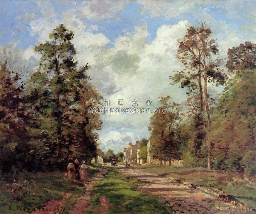 The Road to Louveciennes at the Outskirts of the Forest - 卡米耶·毕沙罗